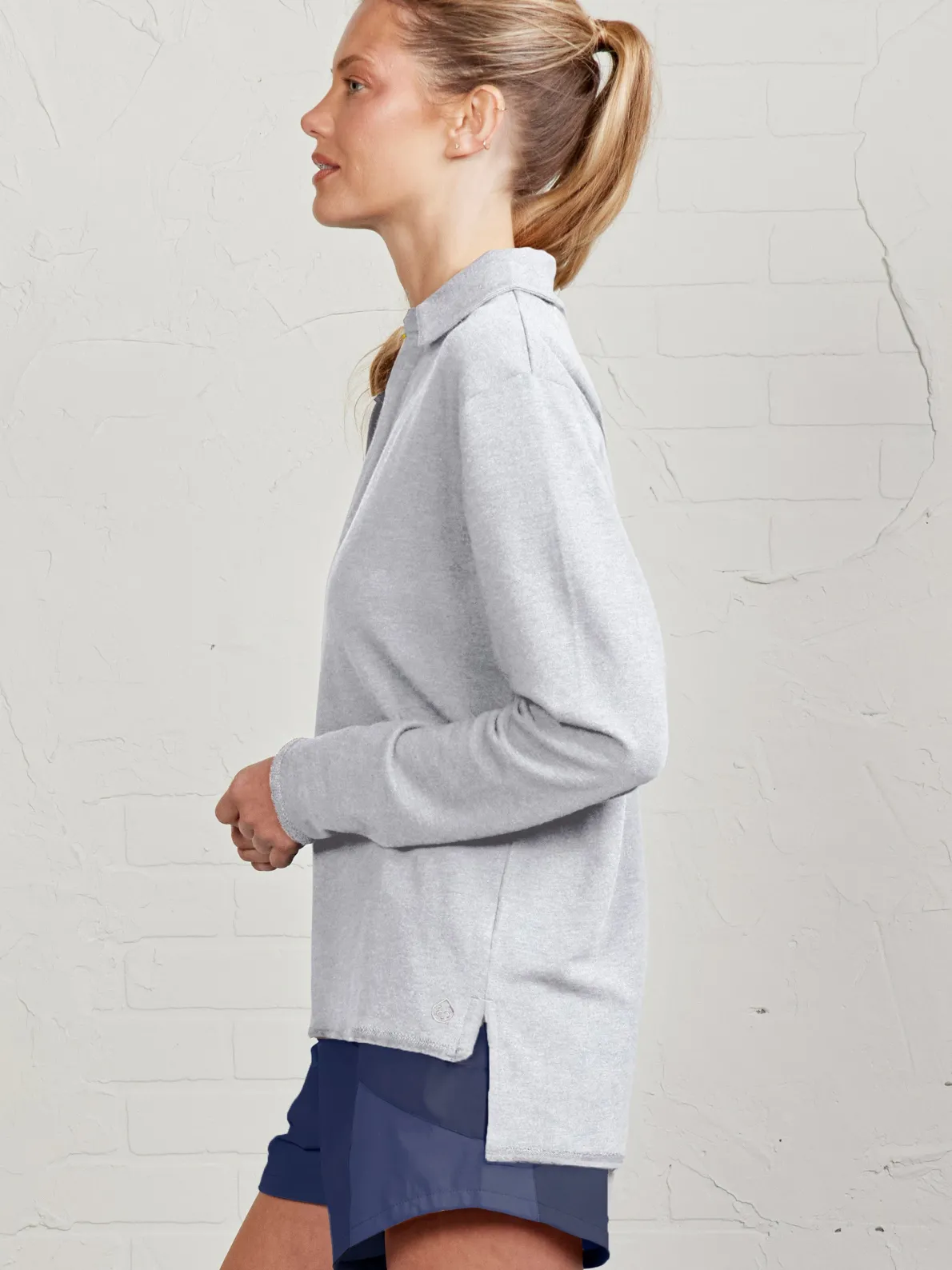 French Terry Polo Sweatshirt